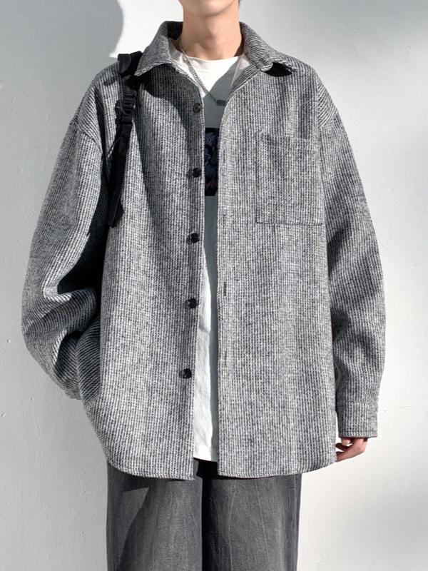 Men's Wool Coats - New Spring/Autumn Styles, Loose Fit, Retro, High-End Trendy Casual Lapel Jackets