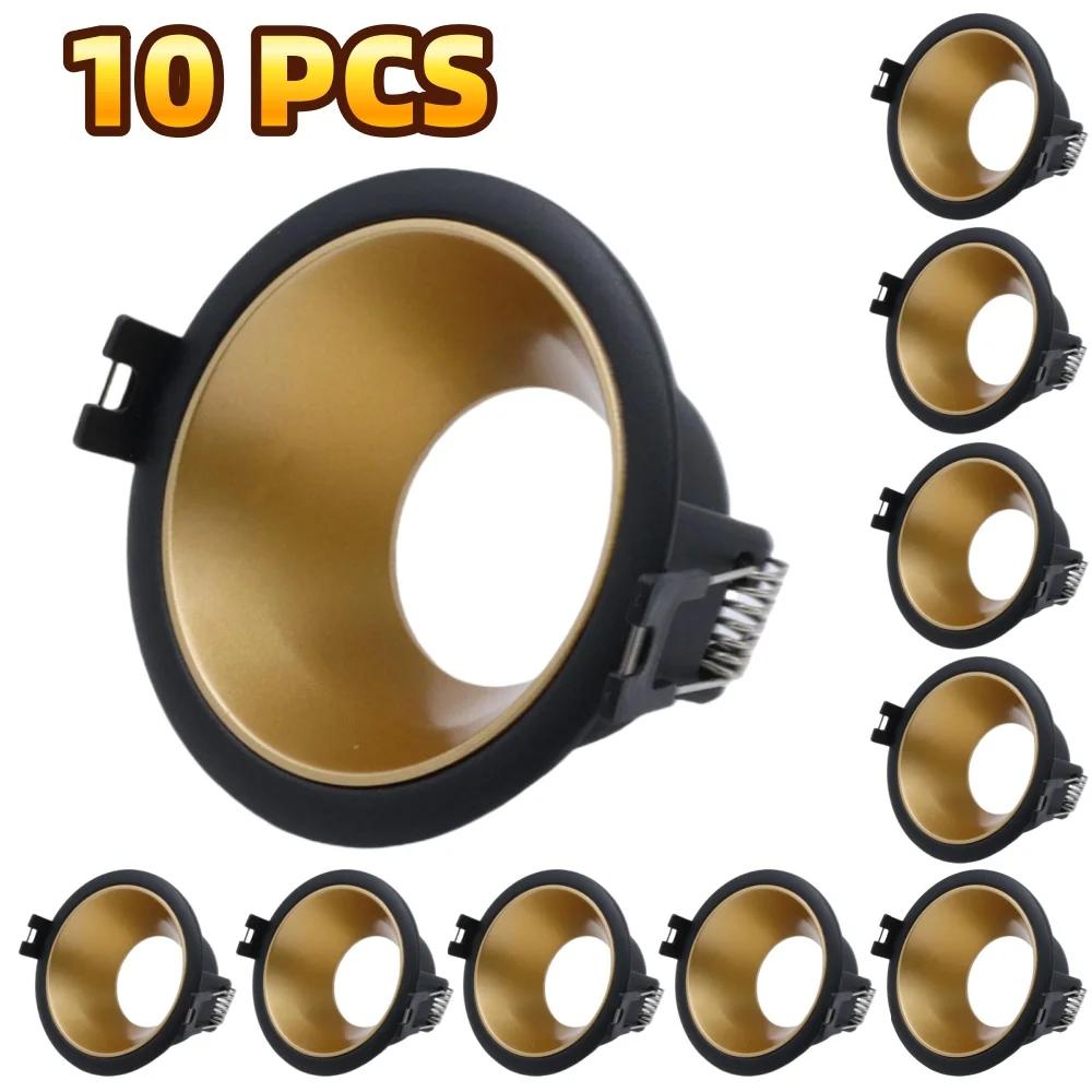 5/10Pcs Gold Black White Round Recessed LED Ceiling Spot Light Frame Durable Bulb Fixture Aluminum Alloy Downlight Holder