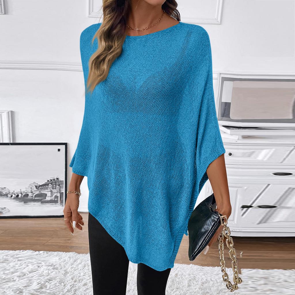 Damen Leichte Strand-Übergangsjacke Kurzarm Durchbrochen Lockerer Sitz Lässiges Sommer-Pullover-Top für Urlaub Reisen