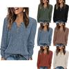 Women's Fashion Casual Solid Color Print Long Sleeve V Neck Blouses & Shirts