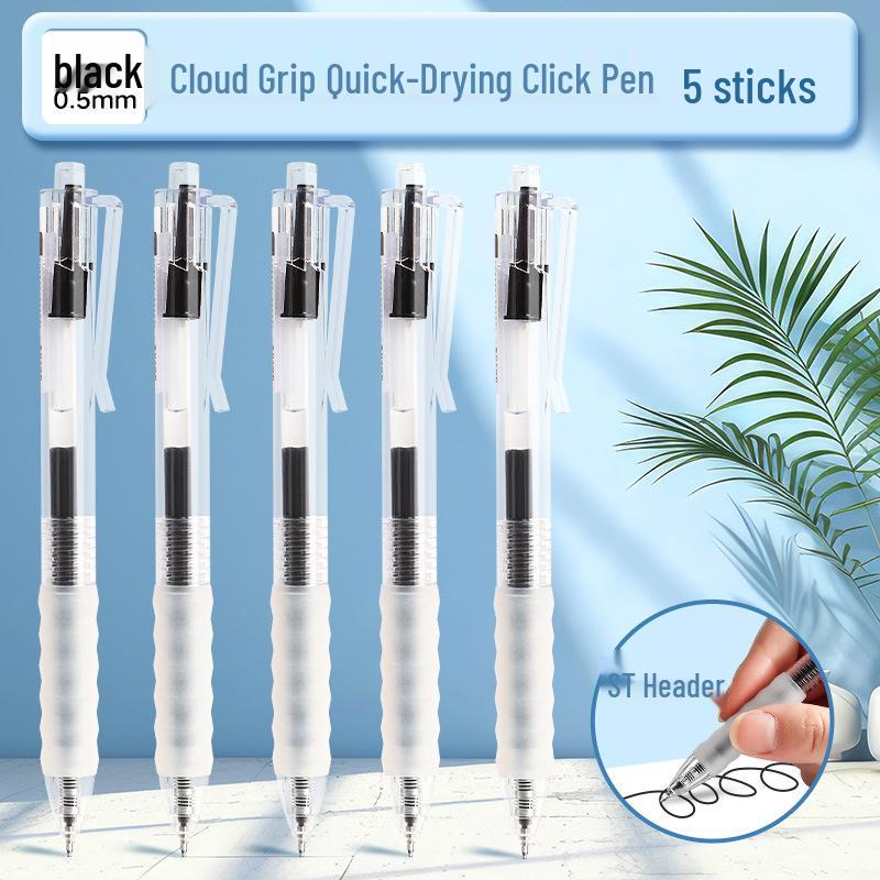 Click Neutral Ballpoint Pen Set - Black & Red, Student Special with Soft Grip and Quick-Drying Ink for Smooth Writing