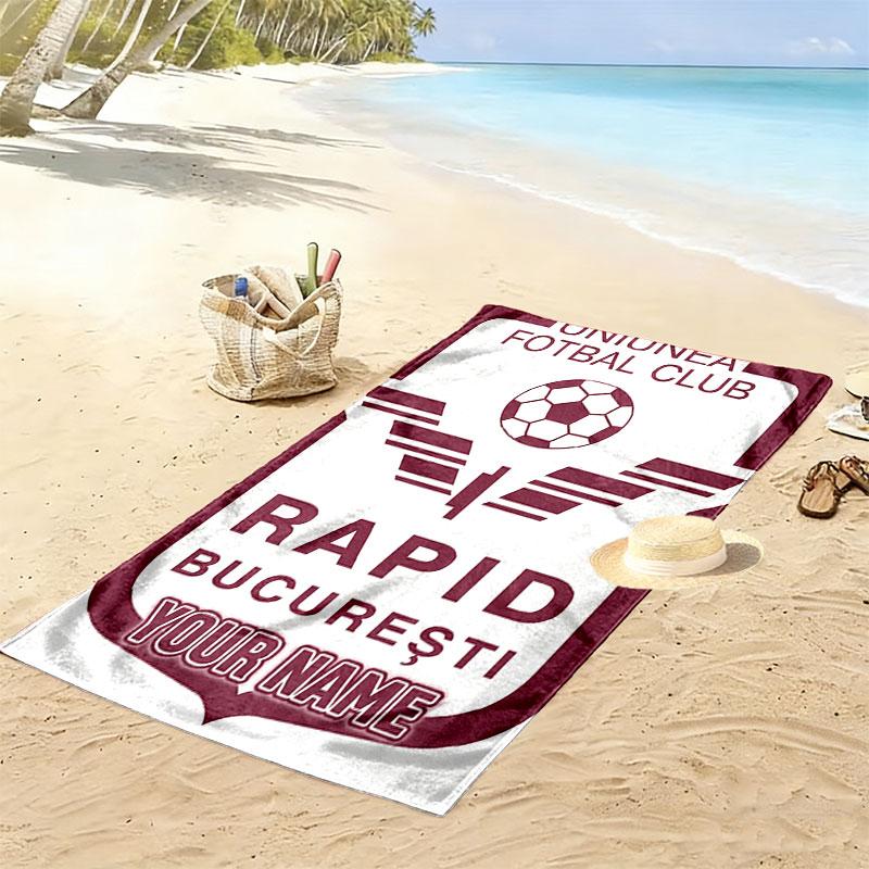 Rapid Bucureti  Print Beach Towel, Large Soft Quick Dry Towel for Beach Camping Swimming