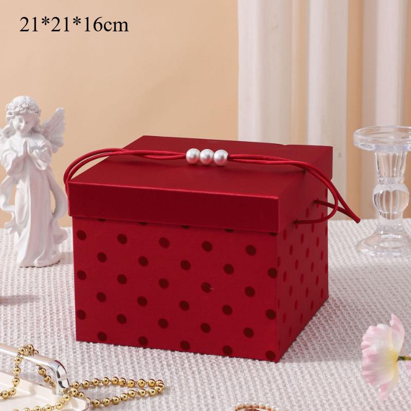 Valentine's Day Gift Box French Wave Dot Handheld Gift Boxes Rectangular Circular Empty Boxes Silk Candy Box Gift Box