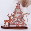 Wooden Christmas Tree Shape Ornaments New Year Handcrafted Easter Ativity Advent Scene Decor Luminous Design Elk Tabletop Decor