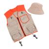 Kids Outdoor Adventure Kit Explorer Vest And Hat Set Pretend Play And Nature Exploration Gear Set for Young Explorers Camping Fishing Cosplay Costume