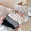 Polka Dot Socks, Women's Mid-calf Socks, Trendy Summer Thin Cotton Student Mesh Breathable Rolled-up Long Socks