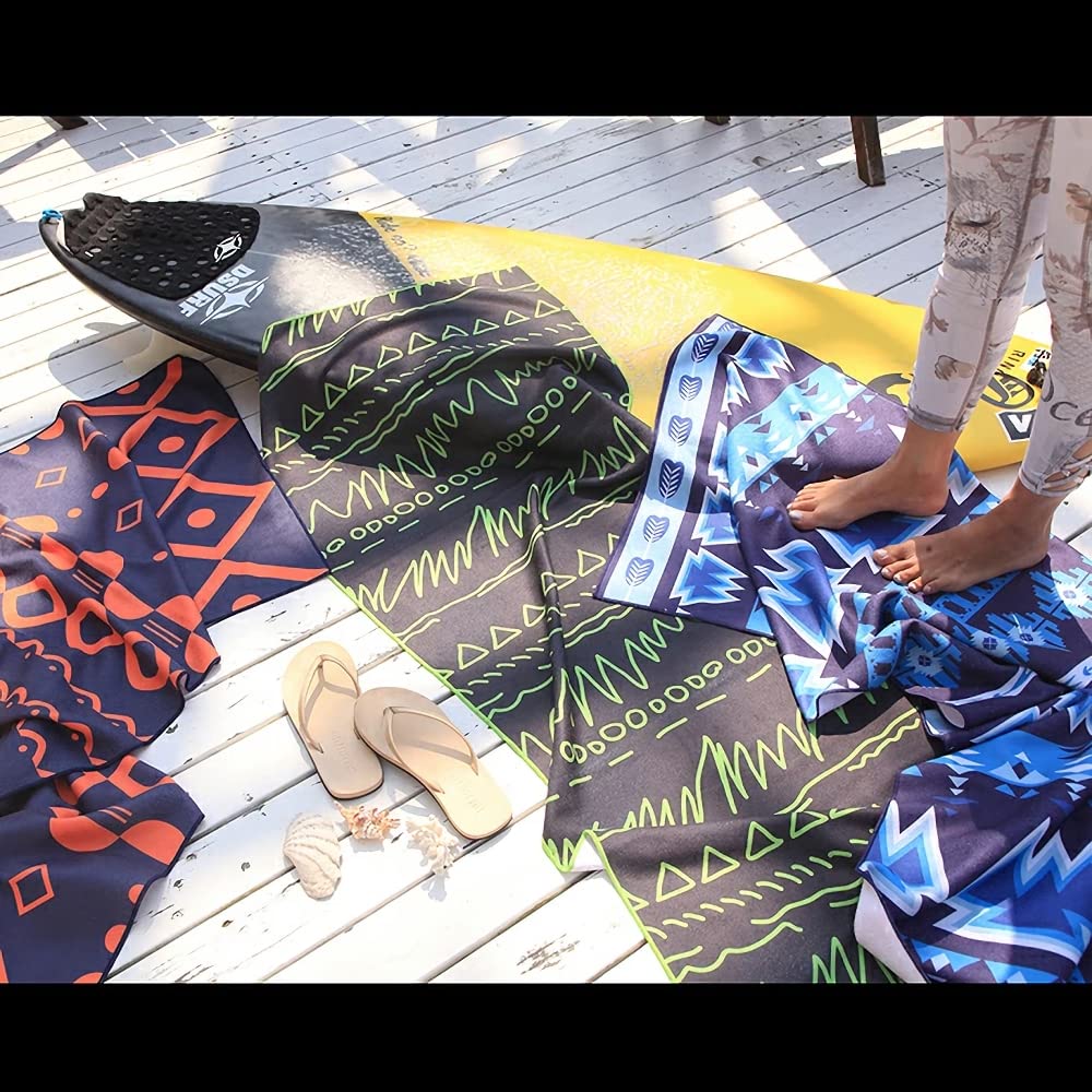 Large 180cm Yoga Stylish Yoga Perfect for Hot Outdoor and Yoga Mats Towel, Non-Slip Rug, Quick-Drying, Yoga, Activities, Beaches, (Artistic Green)