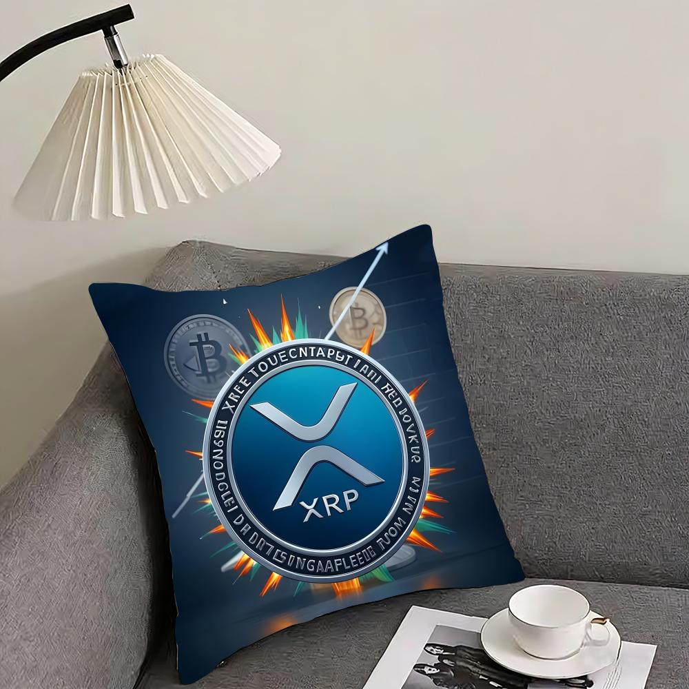 

XXRP Cryptocurrency Luxury Cushion Cover Pillowcase Ultra Soft Skin Friendly Fabric Cloud Like Comfort Concealed Zipper 30x30cm