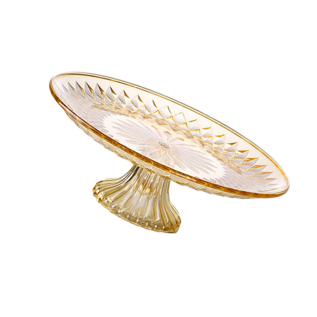 Round Cake Stand Serving Tray Shatter-proof Dessert Plate with Stand for Party Decorating Supplies