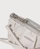 COVERNAT WOMAN Clover Heart Shirred Ribbon Handle Pouch Light Beige
