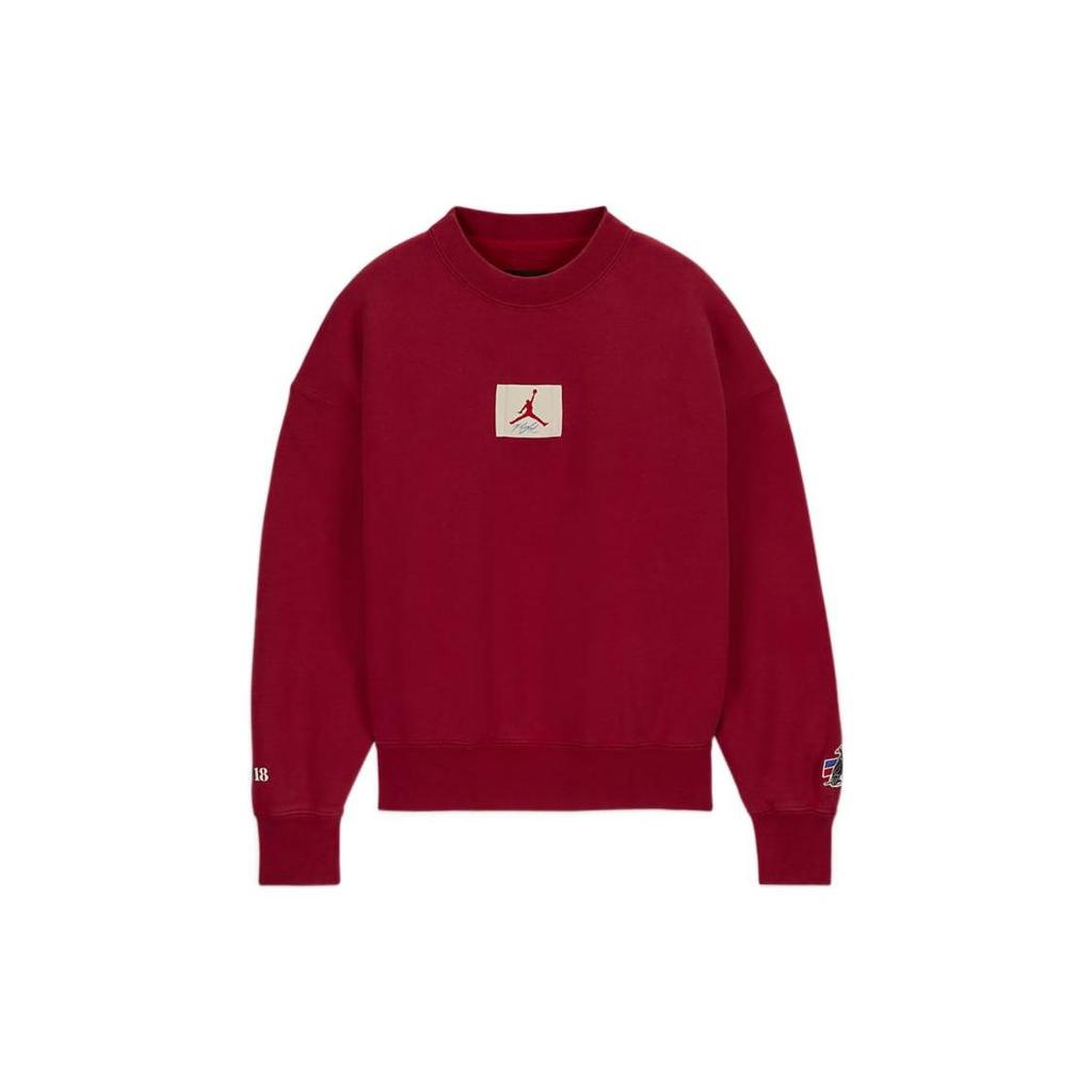 Jordan x Two 18 Collaboration Series Logo Embroidered Washed Crewneck Sweatshirt Women Tops DV6967-687
