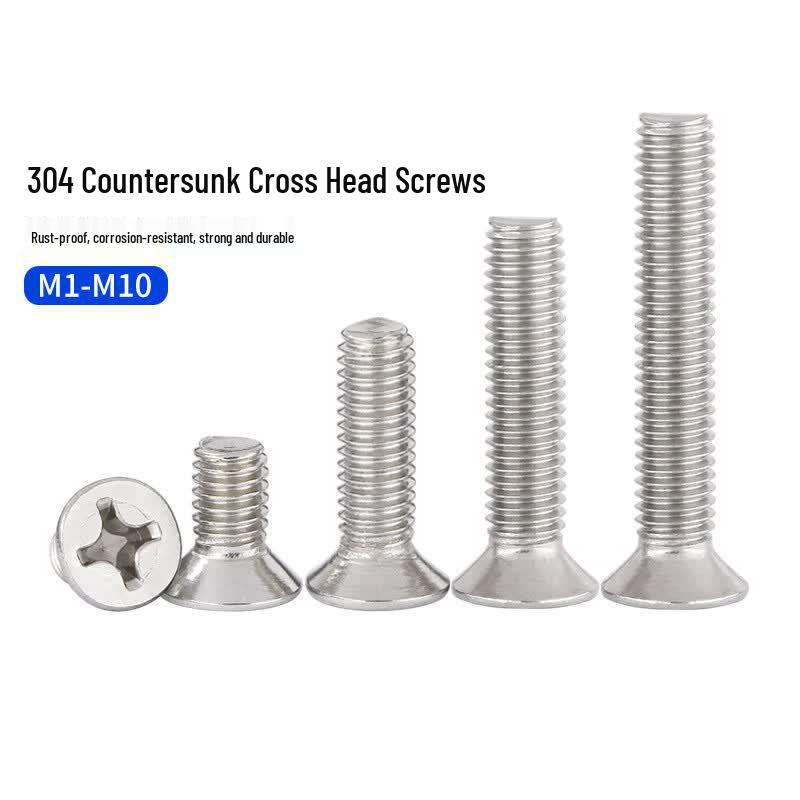 304 Stainless Steel Cross Recessed Flat Head Machine Screws