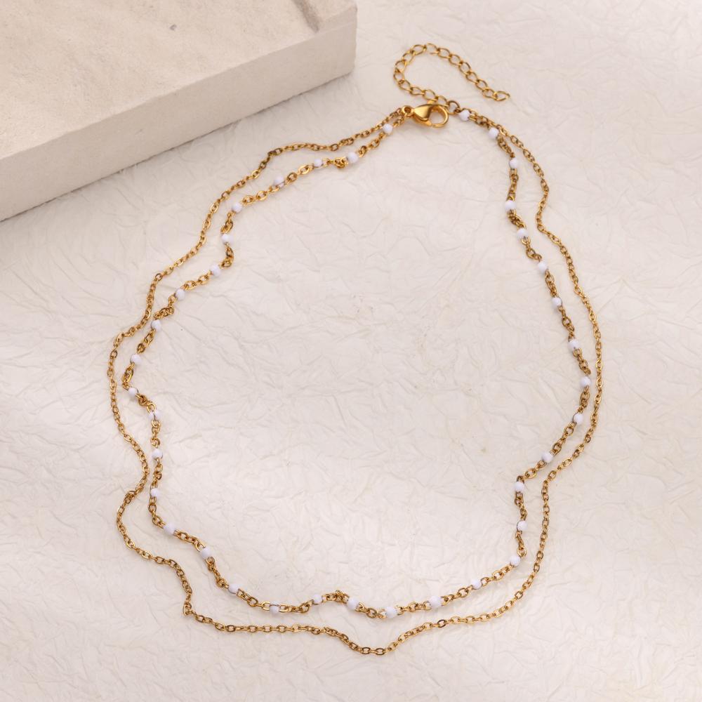 Dainty Imitation Pearl Pendant Necklace For Women Stainless Steel Gold Color Chain Elegant Wedding Christmas Jewelry Gift