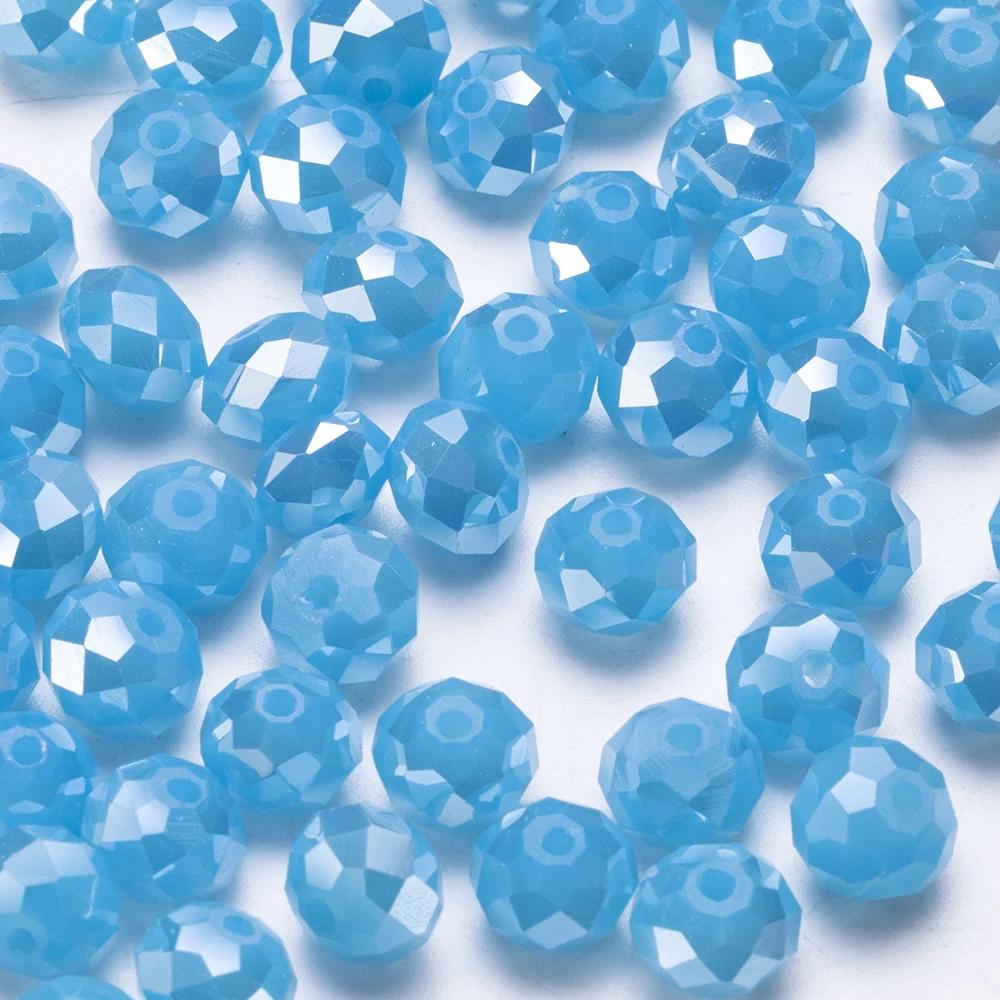 4 6 8 mm Rondell Kristallpärlor Fasetterade Porslinsglas Pärlor Lösa Avståndspärlor för Smyckestillverkning Handarbete Armband Halsband