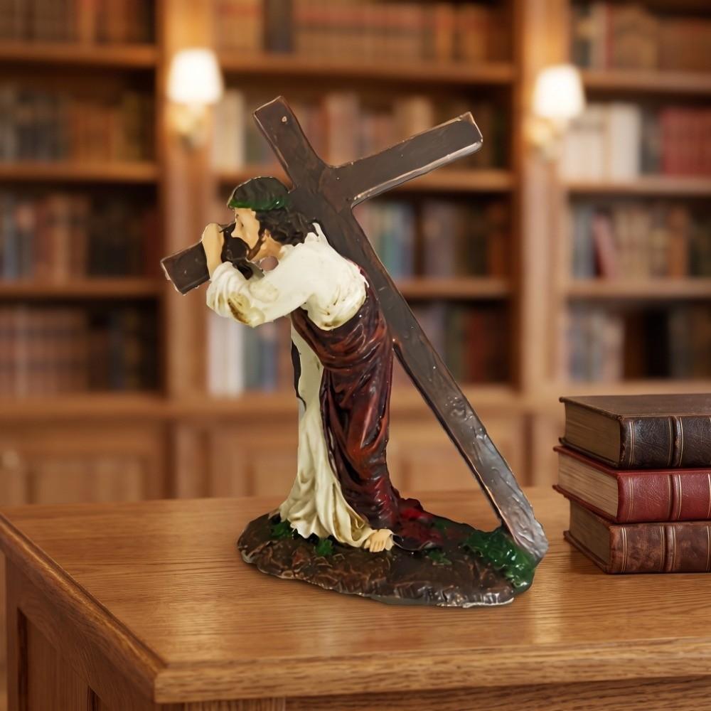 Resin Cross Sculpture Resin Table Ornament Entryway Counter Small Figurine