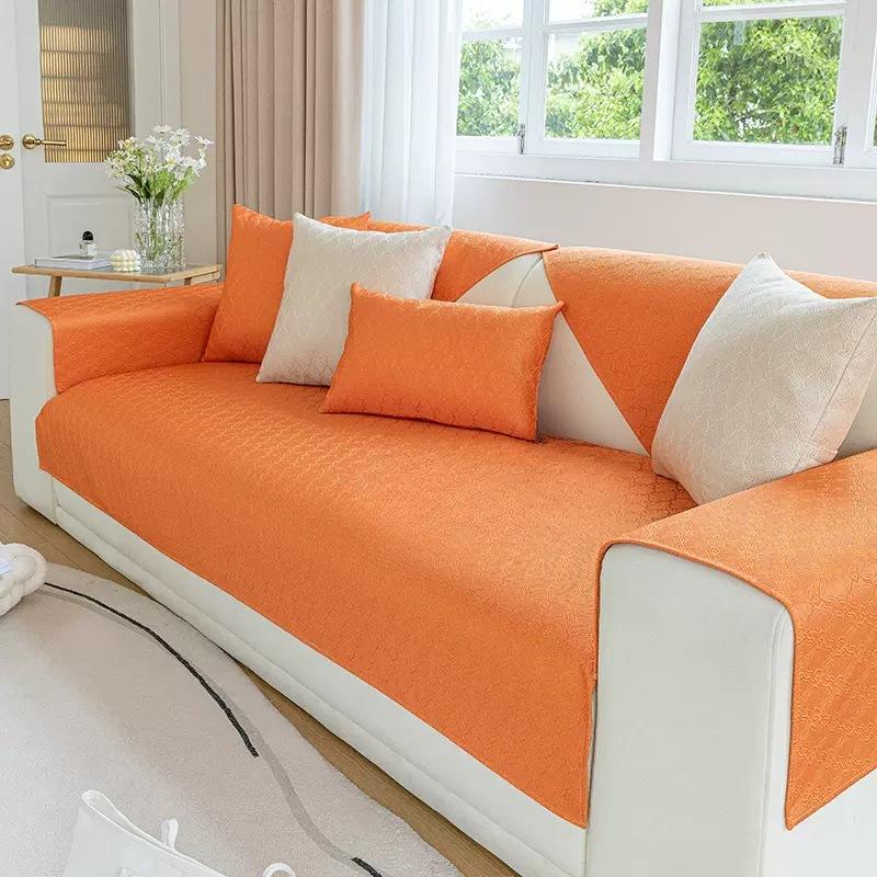 Jacquard Schlichte Mode Elegante Einfarbige Nordische Rutschfeste Sofakissen Universalbezug Bezugsstoff