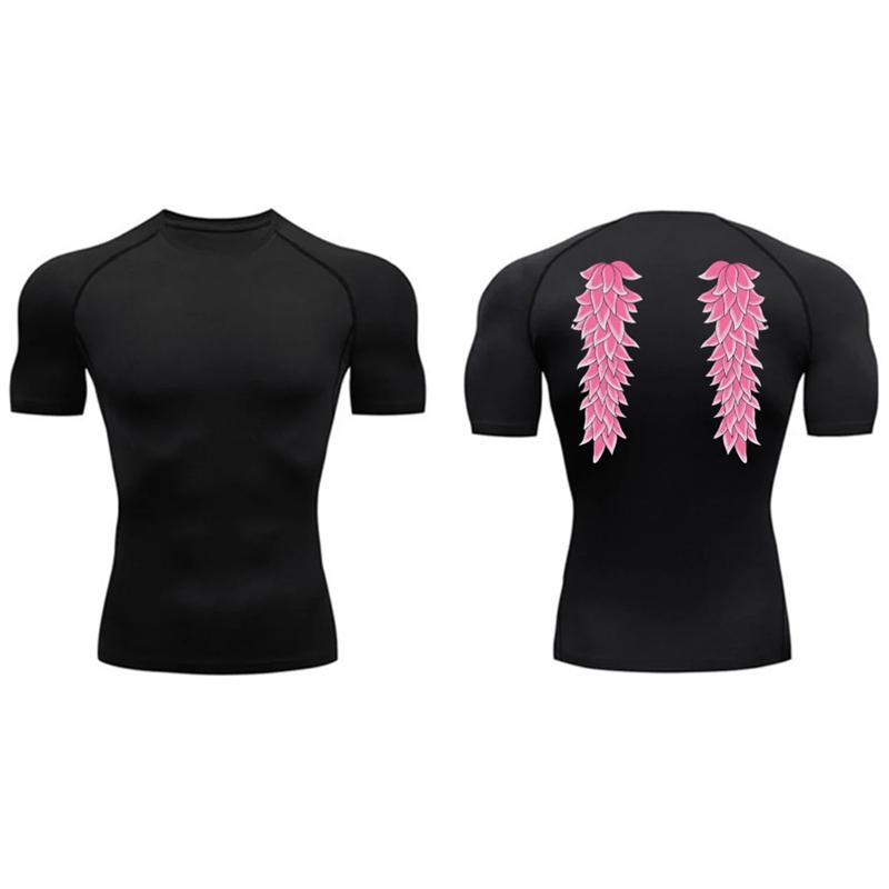 Graphic Print Short Sleeve Compression Shirt for Men Summer Athletic Quick Dry T-shirts Tops Gym Workout Running Training Tees