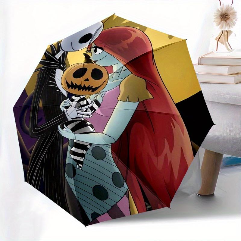 

Jack And Sally Pumpkin Automatic Opening and Closing Umbrella, Lightweight 3-Fold, With Cute Cartoon Characters, Suitable for Home, Outdoor