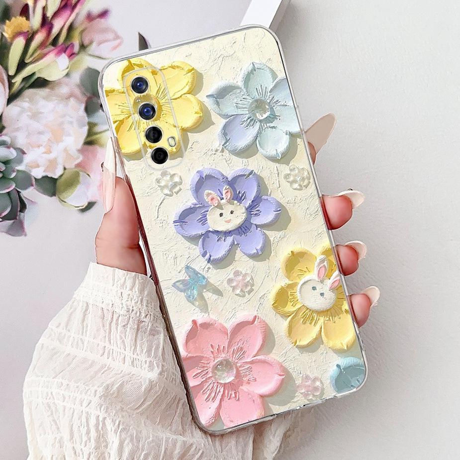 For Realme 7 5G Case RMX2111 Cute Cat Luxury Painted Cover Soft Silicone Phone Case For Realme 7 Pro Realme7 5G Back Cover Coque