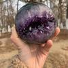 Jingfa Crystal  Bulk 6cm Natural Crystal Craft Smiling Amethyst Crystal Healing Druzy Amethyst Geode Sphere for Decor
