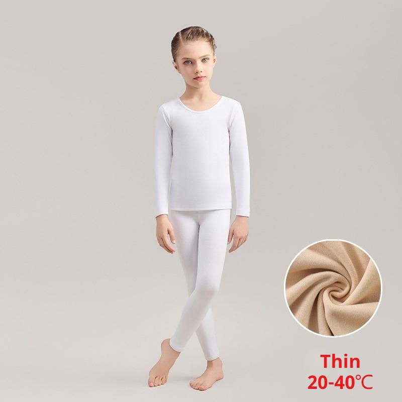 Dziewczęcy Termiczny Trykot Baletowy Kolor Cielisty Niewidoczny Strój Taneczny Odporny na Mechacenie Ubranie Treningowe Dziecięca Bielizna Termiczna