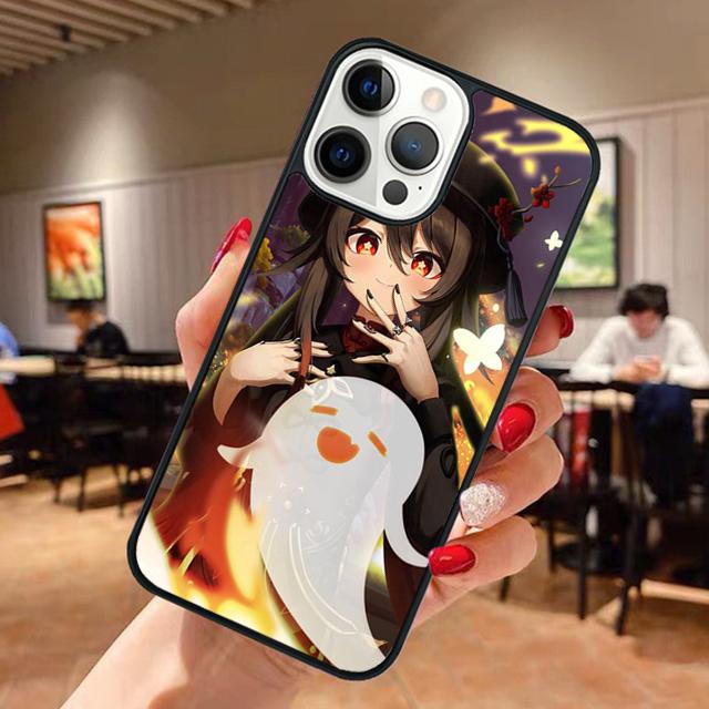

Hu Tao Genshin Impact Cartoon Phone Case For iPhone 17 Air 13 12 14 15 16 Cover For Apple Pro Max Plus Coque iPhone 13