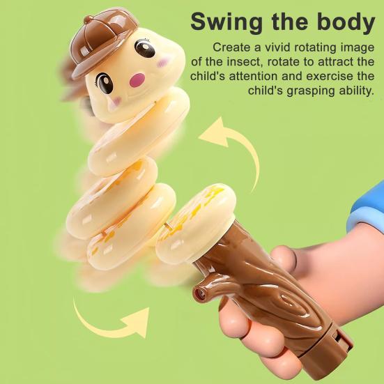 Swing Snake Whistle Toy Stress Relief Swinging Cartoon Snake Stick with Whistle Toddlers Boys Girls Interactive Educational Animal Toy