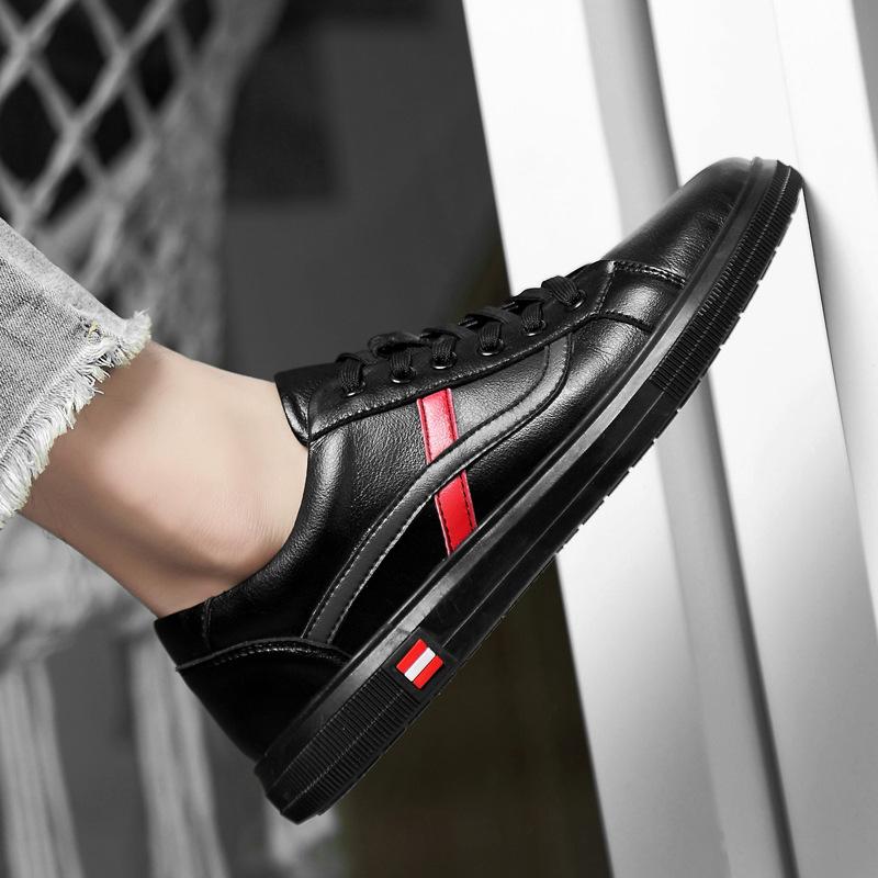 

Уличная ходьба спорт досуг коровья кожа цветовая гамма белые туфли коровья кожа мягкая подошва мягкая поверхность модные мужские кеды 45