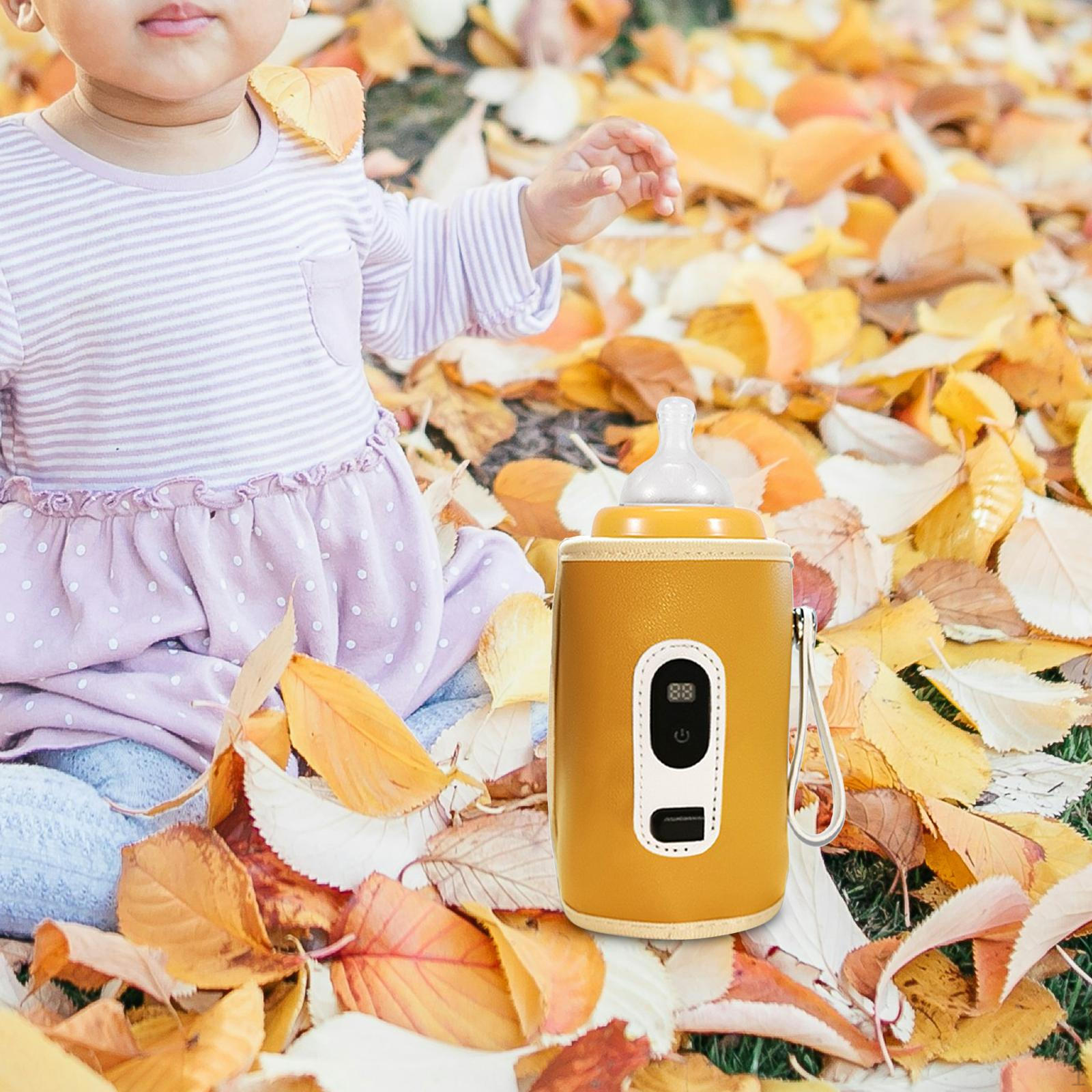 

Подогреватель детских бутылочек, портативный держатель молока с постоянной температурой для путешествий в автомобиле, жёлтый