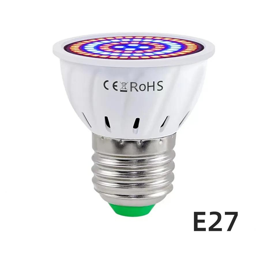 

Светодиодные лампы для роста растений E27 220 В 60 светодиодов, светодиодная фитолампа полного спектра для тепличного освещения рассады цветов в помещении 1PCS