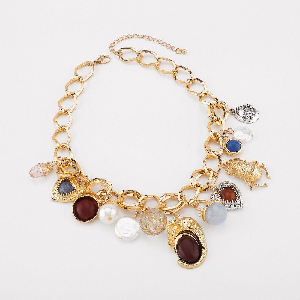 Literatur Mehrfachanhänger Kettenhalskette Schmuckset Vintage Ohrring Schlüsselbeinkette Frauen