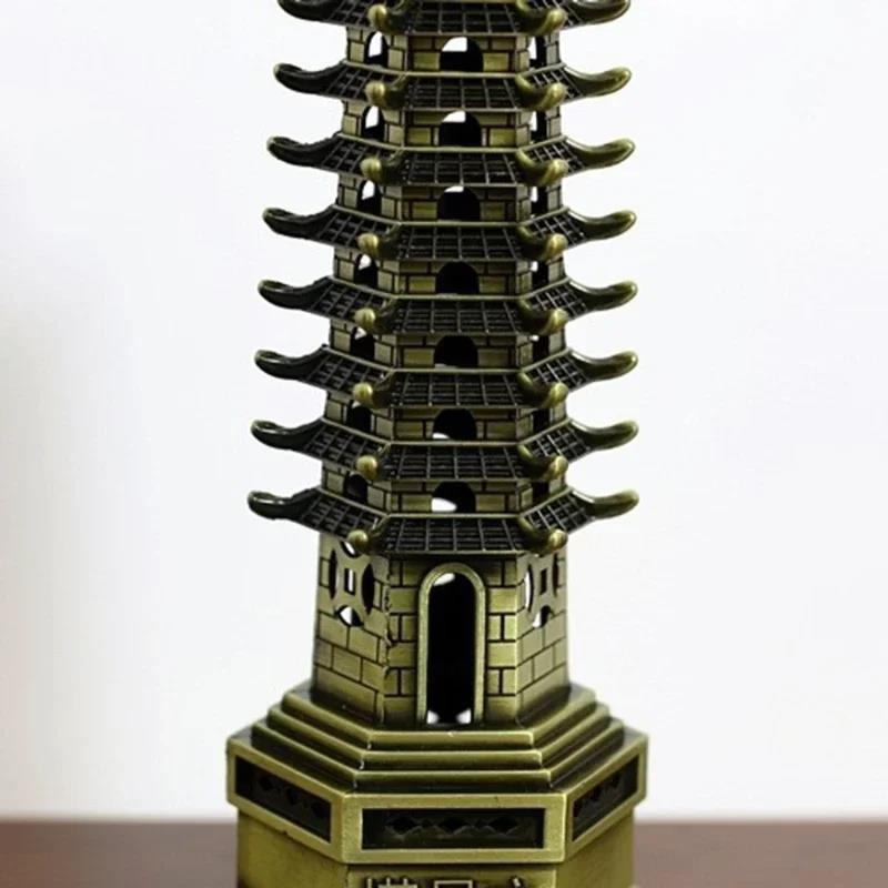 Hot sale Practical 3D Model Chinese Wenchang Pagoda Tower Crafts Statue Souvenir Home Decoration Metal Handicraft