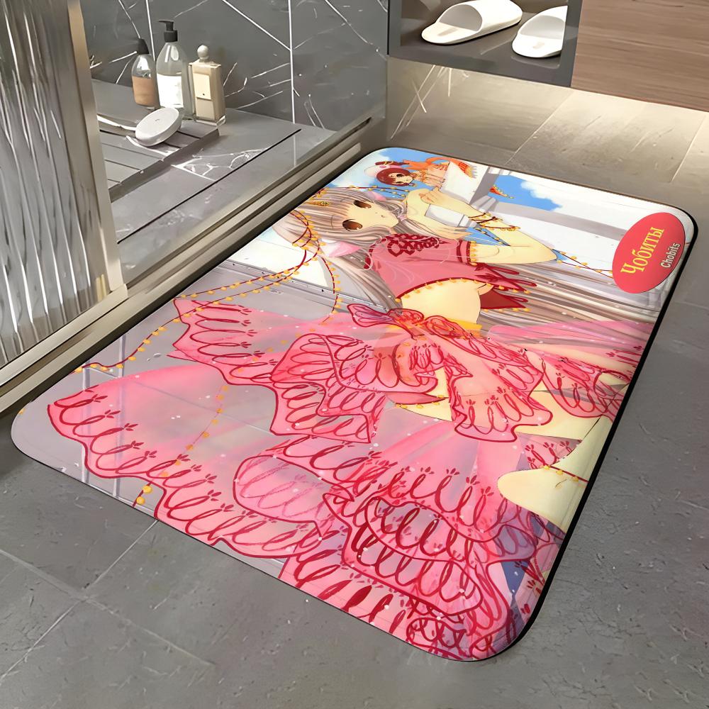 Animation C-Chobits Floor Mat Soft Flannel Entrance Door Mat Non Slip Absorbent Bathroom Bedroom Floor Rug