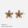 Hot-selling new ins wind titanium steel stud earrings in Europe and America, high-end trend wind stainless steel earrings, electroplated 18K gold jewe