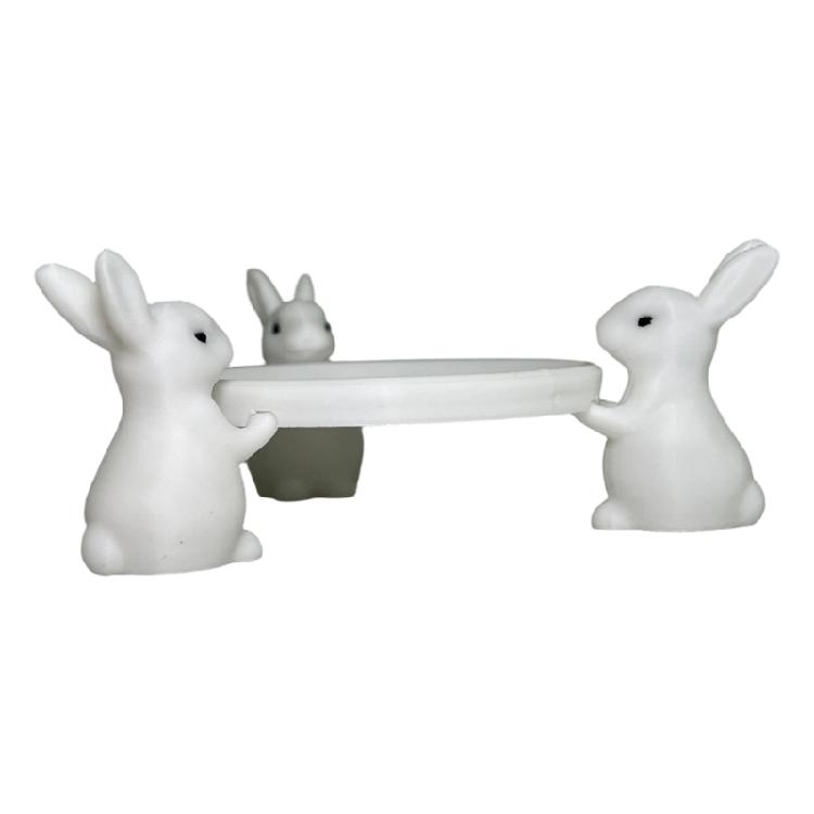 Rabbit Plate 3D Printed Easter Bunnies Cake Stand Serving Tray for Desserts Jewellery Wedding Crafts Decoration Gift