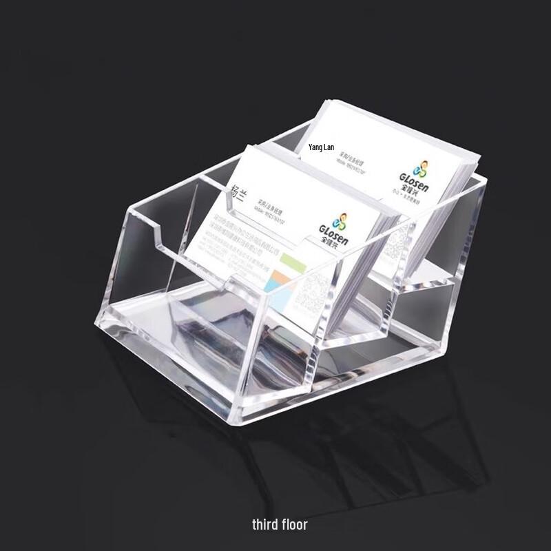 Guanzhuojia Transparent 3-Tier Desktop Business Card Holder (Pack of 5)