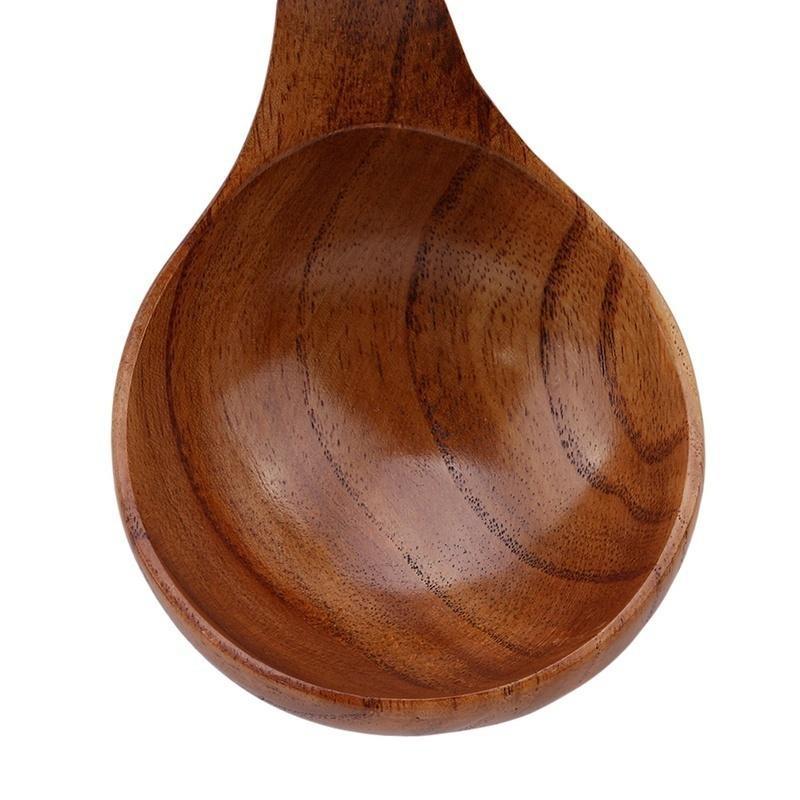S/L Wooden Ladle Long Handle Ladle Utensils for Soup Handmade for Kitchen Cookware