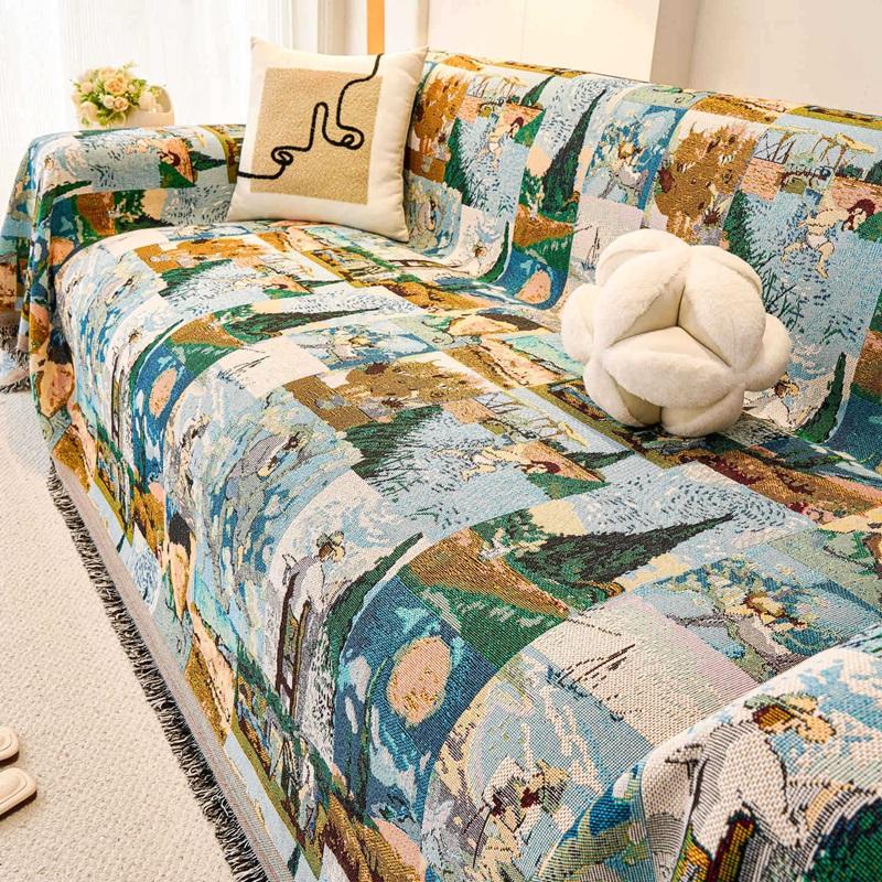 Chenille Sofa Throw Blanket High Quality Anti-cat Scratches Sofa Towel Slipcover Dustproof Couch Protector Camping Picnic