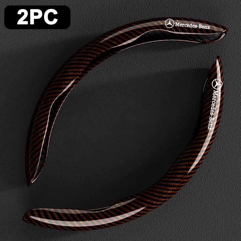 2pcs Carbon Fiber Car Steering Wheel Cover with Non-Slip Lining for Mercedes Benz AMG W212 W211 W213 W203 W205 W204 Accessories RW7