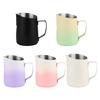 Modern Metal Milk Frother Cup With Slanted Opening Simple Milk Frothing Cup Ideal For Making Restaurant Style Beverages