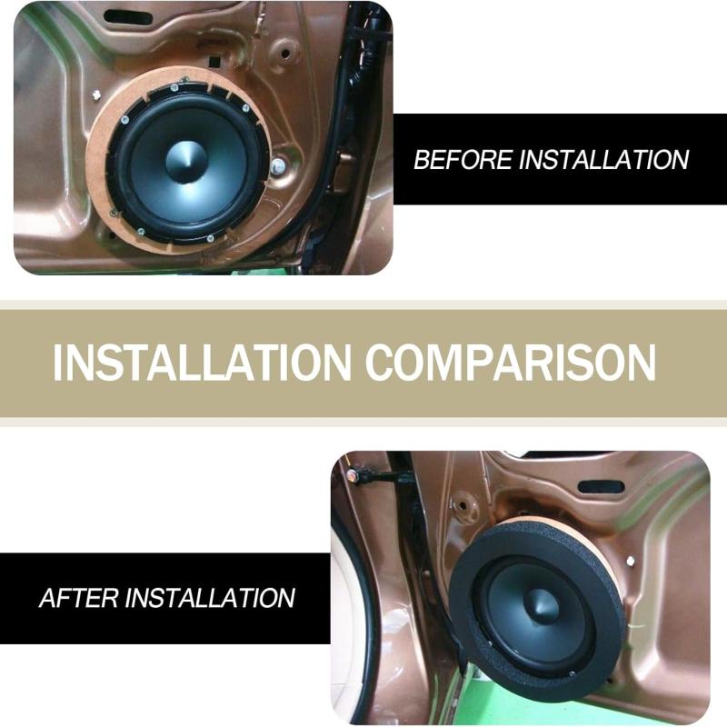 4PCS 4/5/6.5 Inch Car Speaker Sound Insulation Ring Cotton Bass Door Trim Soundproof Foam Pad Self Adhesive Soundproof Cotton