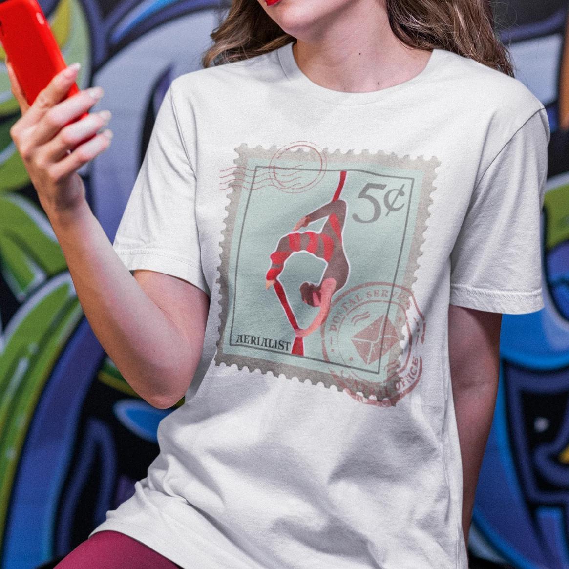Aerialist T-Shirt Aerial Dance Post Stamp 4XL