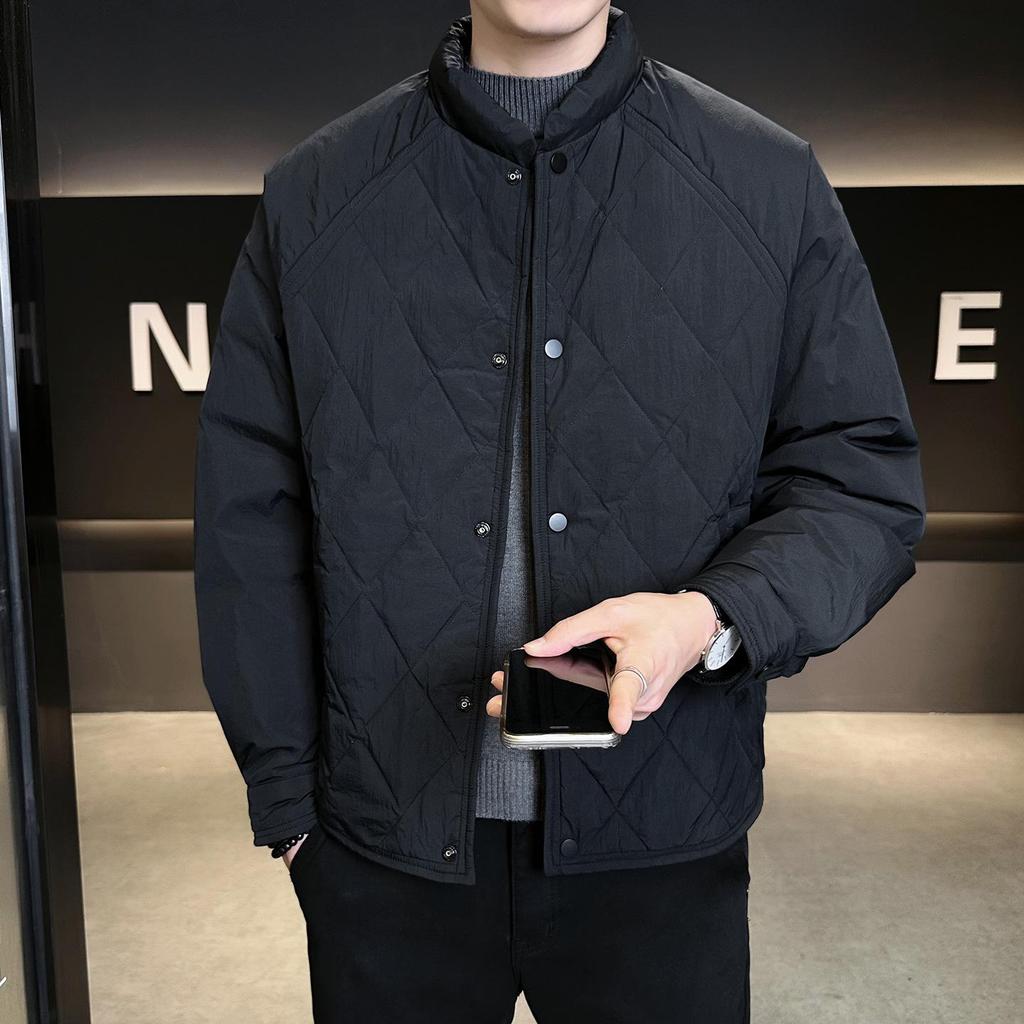 Herren Trendige gesteppte Daunenjacke 2025 mit leichtem weißen Entendaunen-Inlay