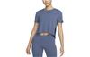 T Shirts Women's Blue Gray Crew Neck Moderate Straight Fit DM7026-491