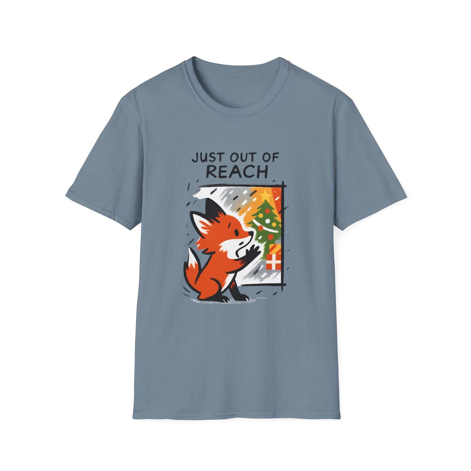 Unisex Softstyle T-Shirt Mens Womens Tees Top Fox Christmas Scene Wistful Winter Christmas Holiday XL