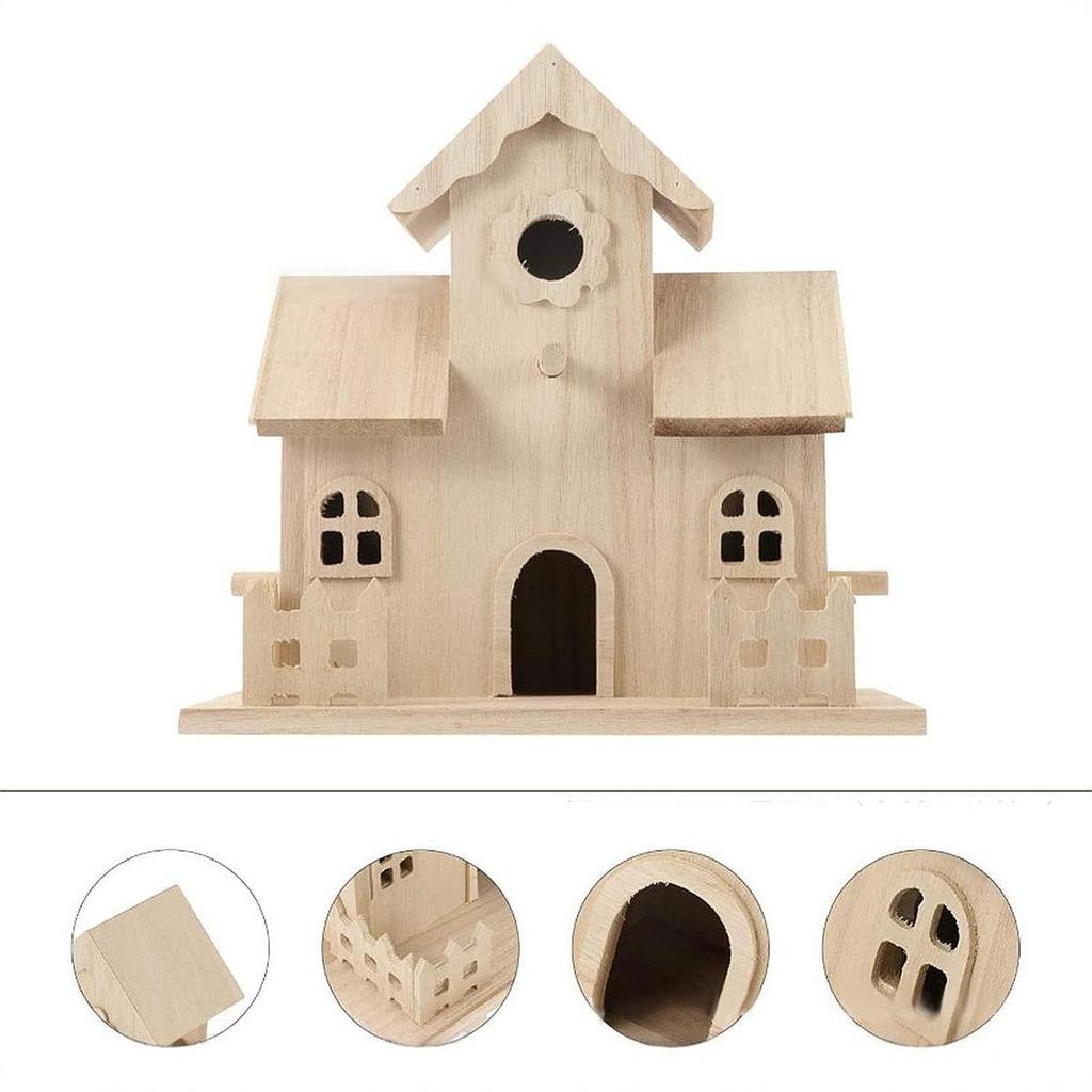 Outside Bird House Outdoor Birdhouse Room Multipurpose Wood DIY Hanging Hummingbird