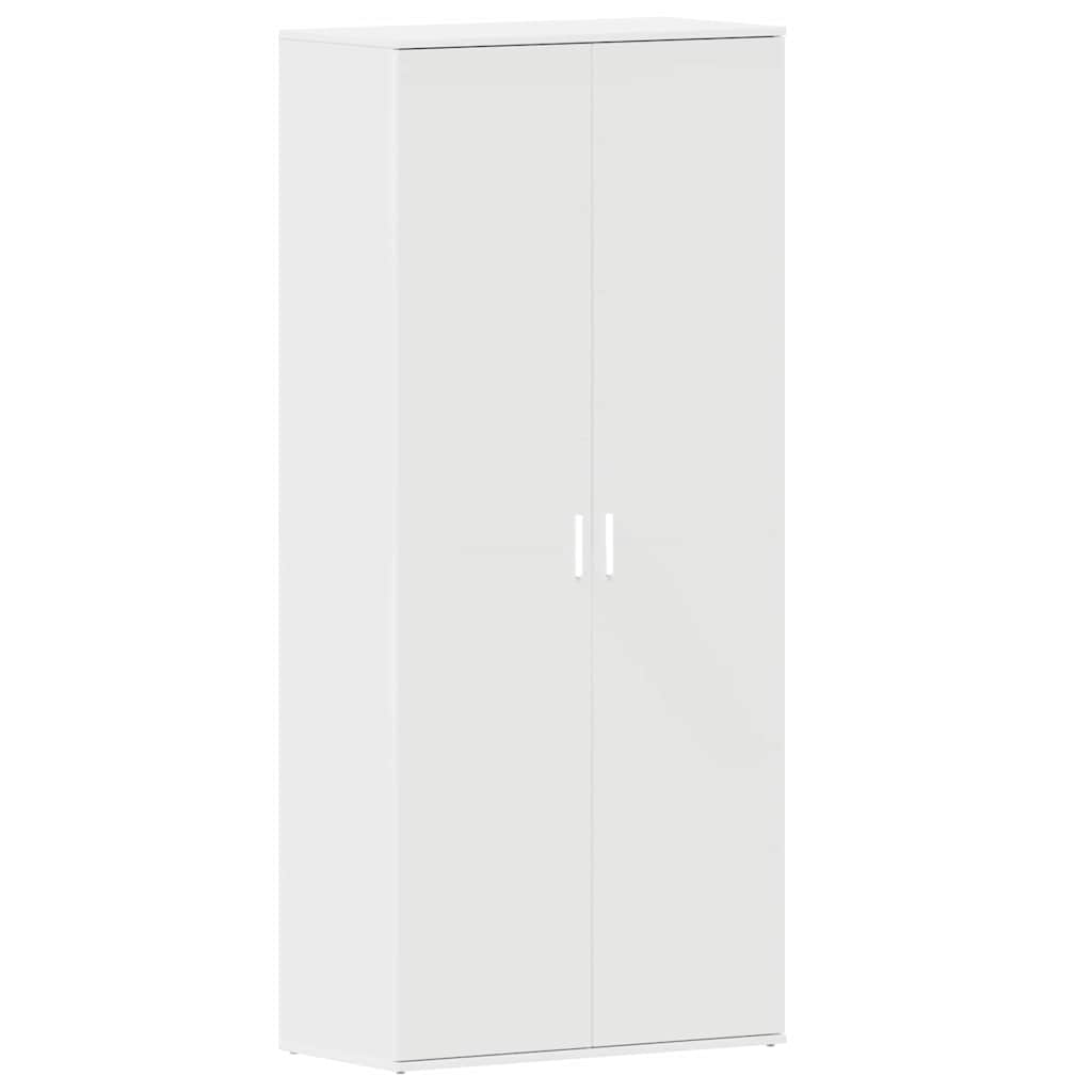 Shoe Cabinet with Shelf White 80 X 39 X 178 Cm Engineered Wood