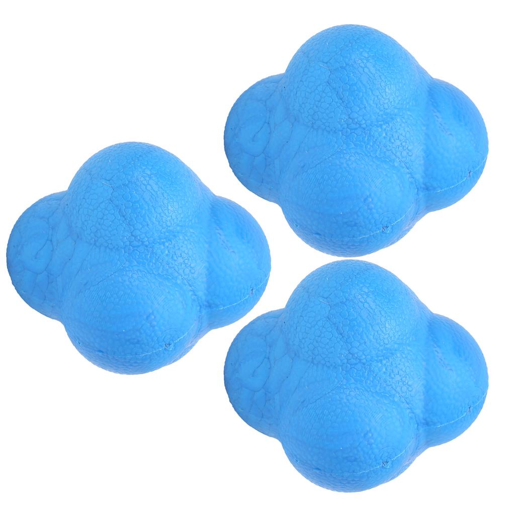 3pcs Hex Bounce Reaction Ball TPR Coordination Reflex Exercise Sports Fitness Training Ball