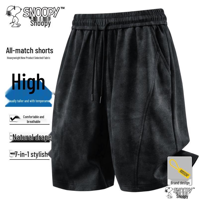 Snoopy Men s Summer Cooling Casual Shorts M чёрный
