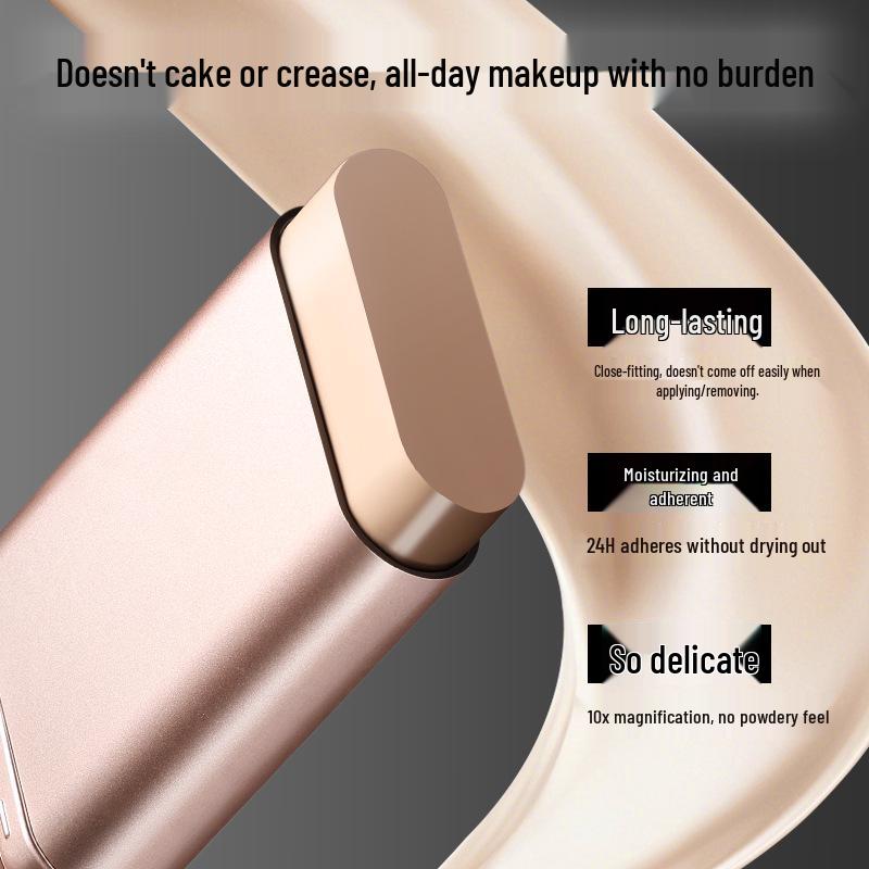 Korean Style Bright Glow Foundation Stick with Double-Ended Brush for Natural, Luminous Skin